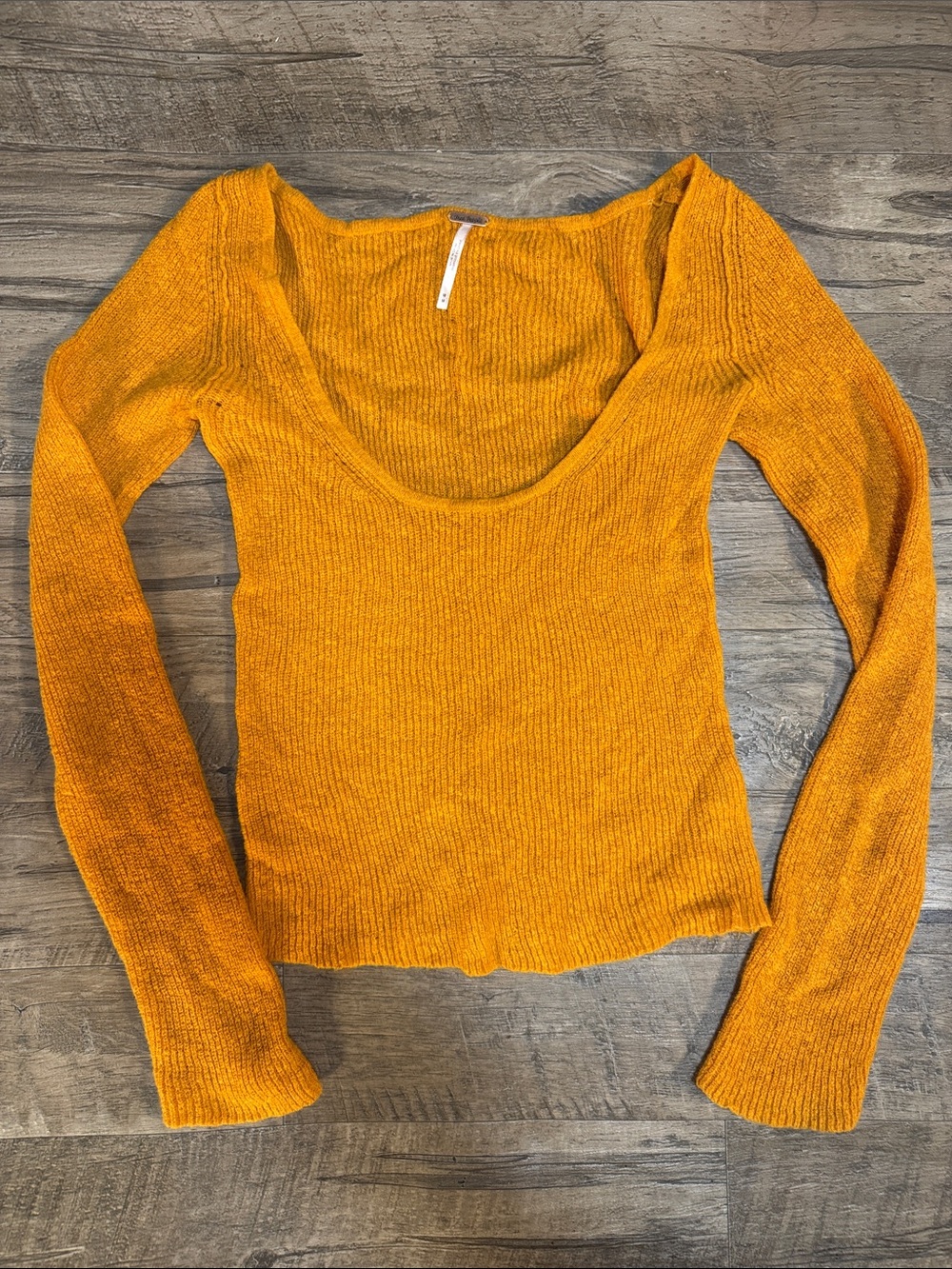 Free People - Mustard Long Sleeve Sweater - Size M